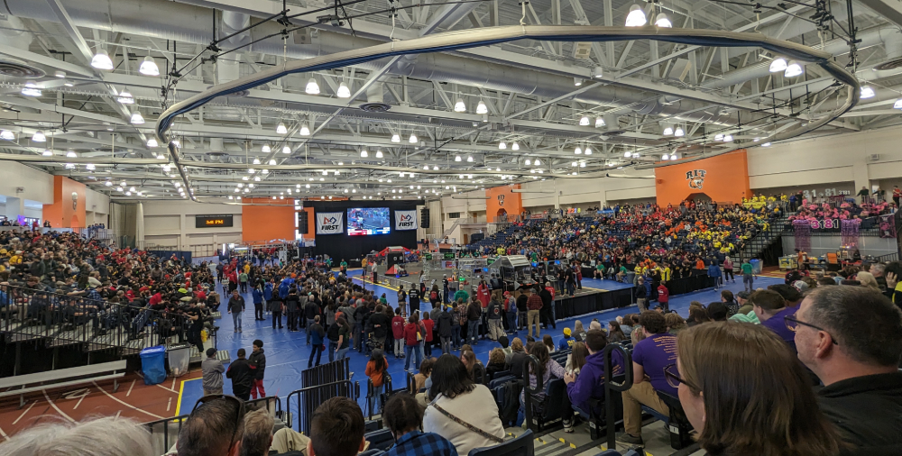 Crowd at robotics competition