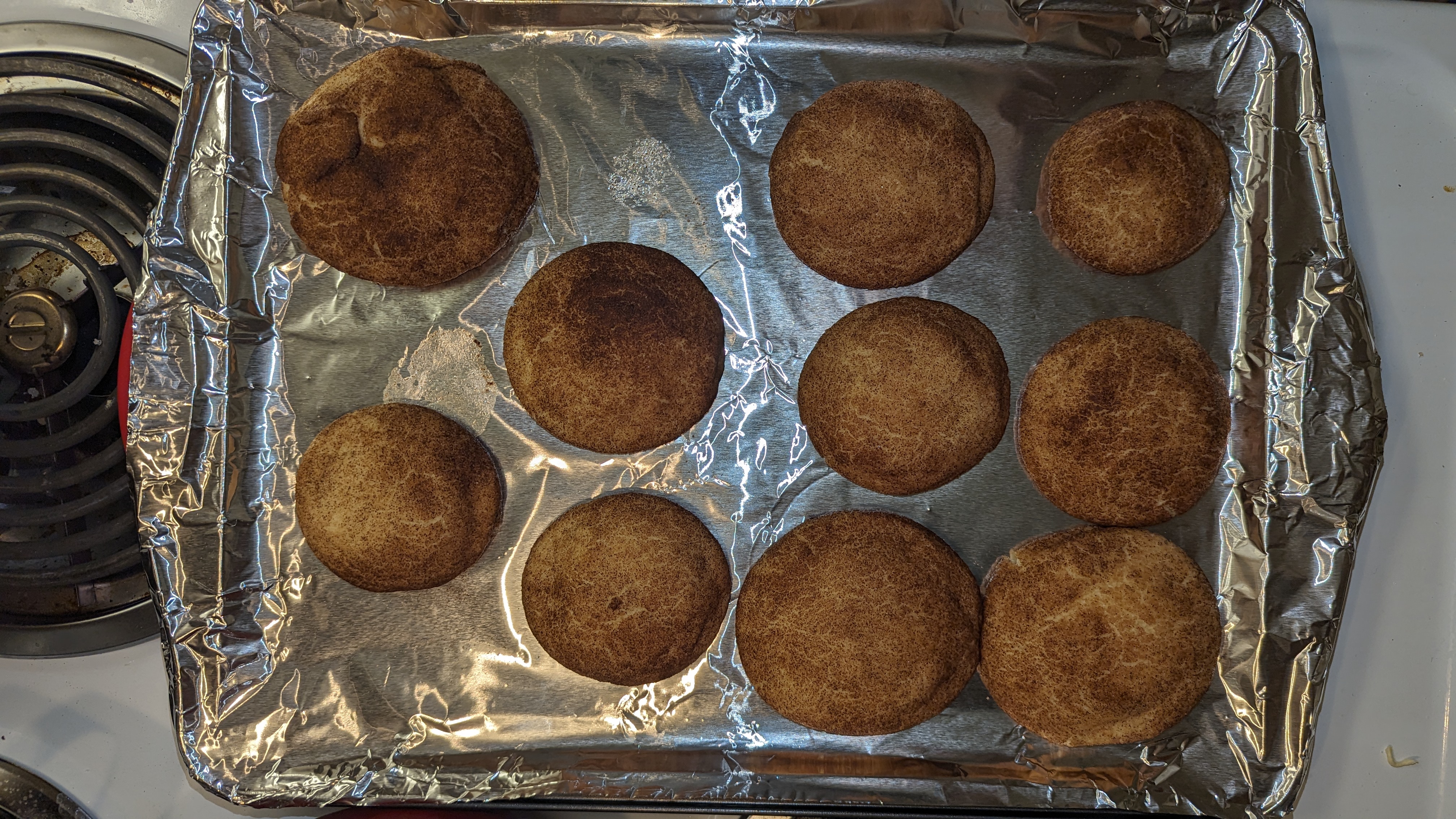 pan of snickerdoodle cookies